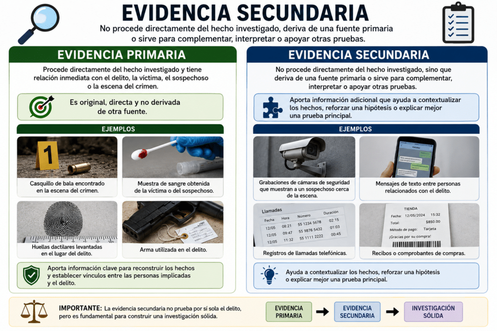 Tipos de evidencias en criminalística: Guía esencial para comprender su importancia 6 evidencia secundaria