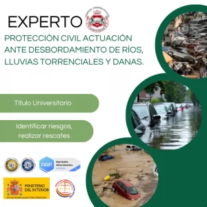 Curso Experto en Protección Civil: Actuación ante Desbordamiento de Ríos, Lluvias Torrenciales y DANAS