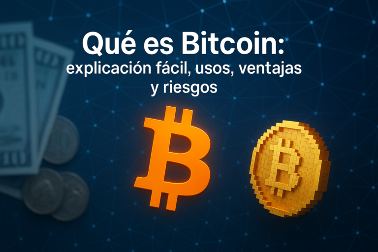 Lee más sobre el artículo Qué es Bitcoin y cómo funciona actualmente : explicación fácil, usos, ventajas y riesgos