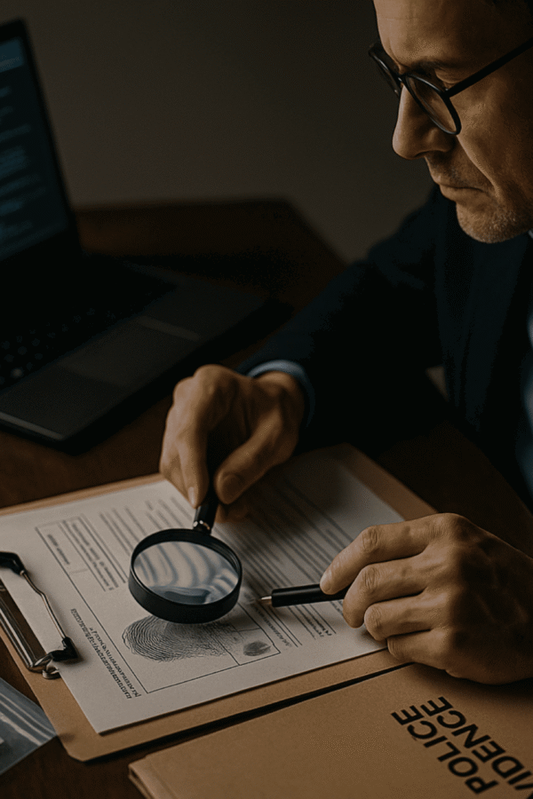 Profesor de criminologia trabajando en un caso Profesor de criminologia trabajando en un caso