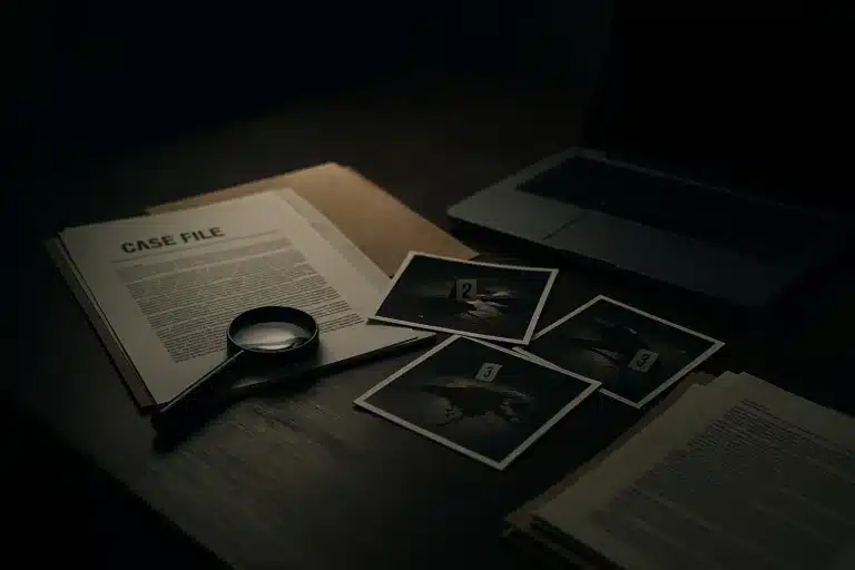 Mesa forense como fondo de pagina de master criminologia