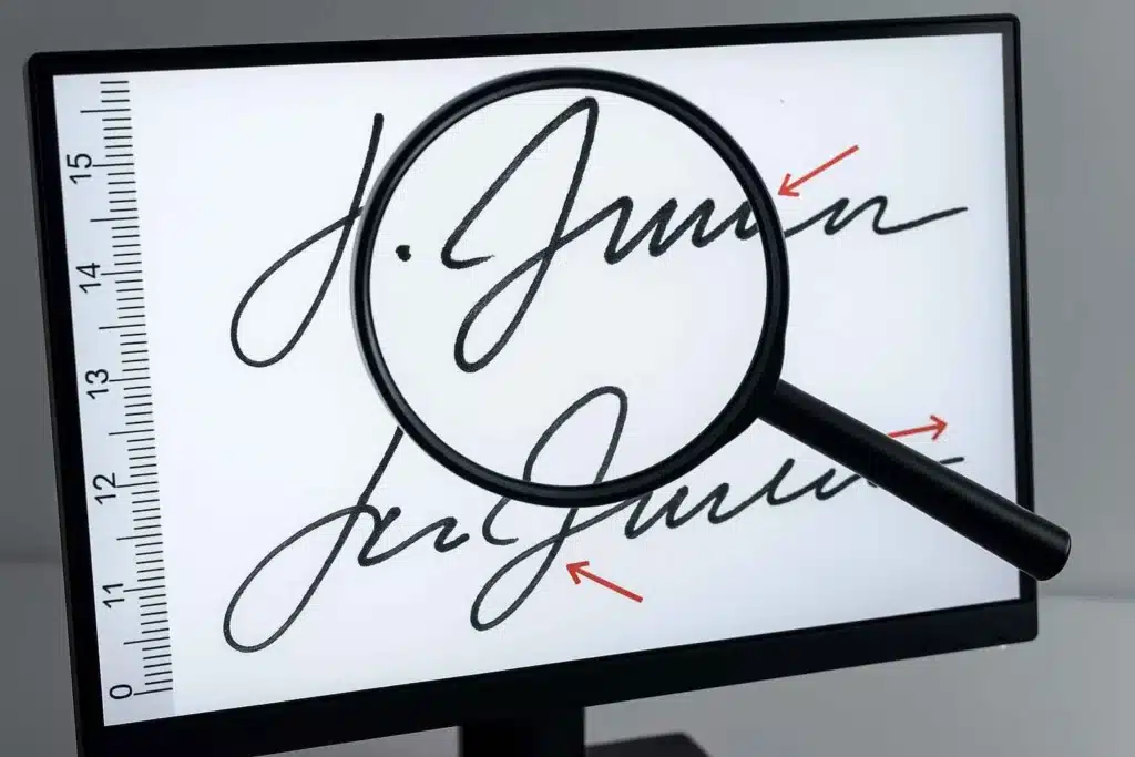 Grafística y Documentoscopia: qué es, para qué sirve y dónde estudiarlo 2 Perito judicial examinando documentos para detectar falsificaciones