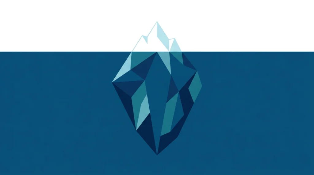 Cómo analizar mercados emergentes antes de que estalle la crisis 2 iceberg minimalista sobre fondo blanco