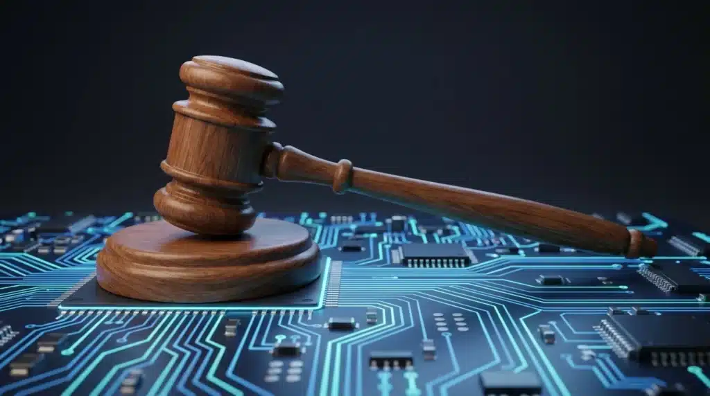 Deepfakes de famosos y el vacío legal actual 6 juez sobre microchip