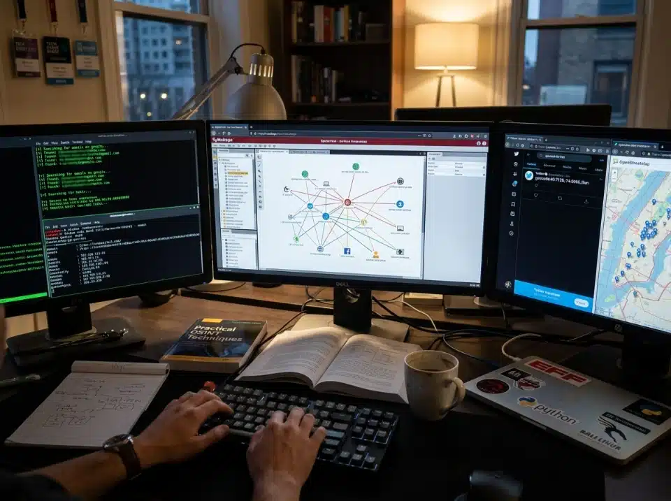 Herramientas OSINT: usos, ejemplos y aplicaciones profesionales 3 persona trabajando con osint
