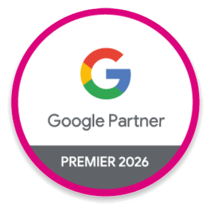 Distintivo Google Partner Premier 2026 mostrado por TECH